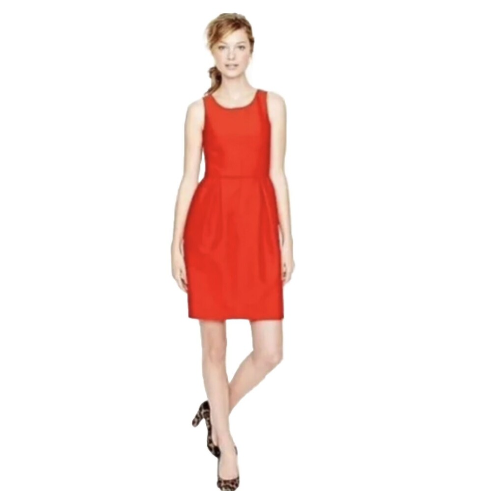 J. Crew Modern Allie Dress Wool/silk Blend Red Size 8 - Picture 4 of 8